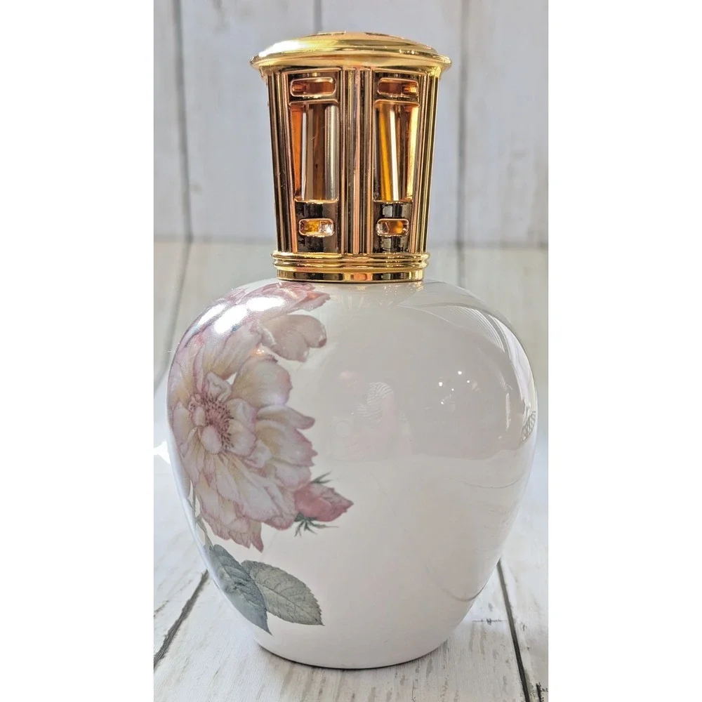 Lampe Berger Fragrance Lamp Vintage Porcelain White Pink Peonies France